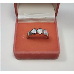 #8 - WHITE FIRE OPAL RING