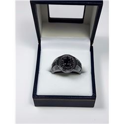 #9 - BLACK ZIRCON RHODIUM PLATED RING