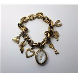 #3 - GOLDTONE CHARM BRACELET STYLE  WATCH