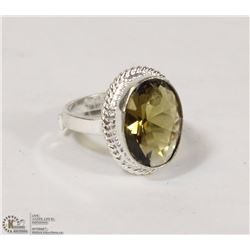SMOKEY TOPAZ GEMSTONE RING STAMPED .925