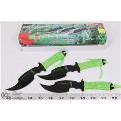 SET OF 3 7.5" STAINLESS STEEL THROWING KNIVES