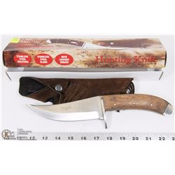NEW 12" HUNTING KNIFE W/ LEATHER SHEATH