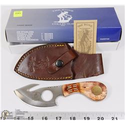 NEW 7" BONE HANDLE HUNTING KNIFE W/ SHEATH