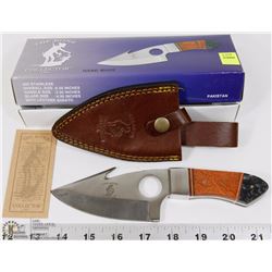 NEW 8" BONE HANDLE SKINNER KNIFE W/ SHEATH