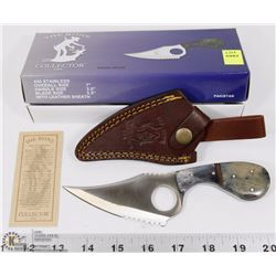 NEW 7" BONE HANDLE HUNTING KNIFE W/ SHEATH