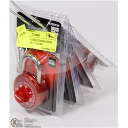 LOT OF 4 MASTER COMBINATION LOCKS IN ASST COLORS