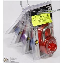 LOT OF 4 MASTER COMBINATION LOCKS IN ASST COLORS