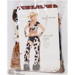 4PC COWGIRL COSTUME SIZE M/L INCL PLUSH CROP