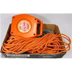 75 FOOT EXTENSION CORD, 8M CORD CADDY & MEASURING