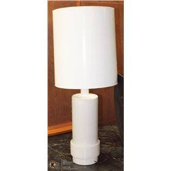 TALL WHITE TABLE LAMP 38" TALL, SHADE IS 15"