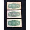 Image 2 : 1900,1923 DOMINION OF CANADA 25 CENT FRACTION AL NOTE LOT OF 3 NOTES!