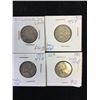 Image 1 : 1907,51,53 CANADA 25 CENTS LOT OF 4 COINS!VARIETIES!