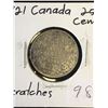 Image 1 : 1921 CANADA 25 CENTS!NICE GRADE!