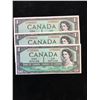 Image 1 : 1954 BANK OF CANADA $1 NOTES! 3 IN SEQUENCE!