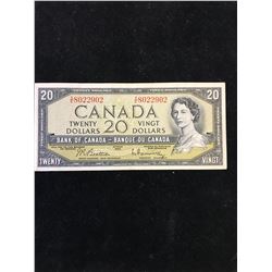 1954 BANK OF CANADA $20 NOTE.MODIFIED PORTRAIT!