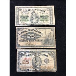 DOMINION OF CANADA SHINPLASTER LOT! 1870,1900,1923