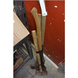 LOT OF SLEDGE HAMMER AND AXES