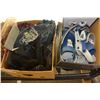 Image 1 : BOX OF LADIES SHOES BAGS AND SNOWBOARD BINDINGS