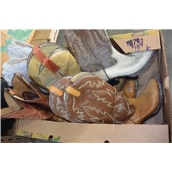 FIVE PAIR OF LEATHER COWBOY BOOTS