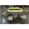 Image 1 : GREEN ARBORITE RETRO TABLE AND FOUR CHAIRS
