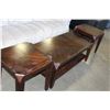 Image 1 : NEW HOME ELEGANCE MODERN 3 PIECE MAHOGANY COFFEE TABLE SET, RETAIL $399