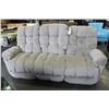 Image 1 : NEW BEST FURNITURE MODERN PLUSH BEIGE FABRIC DOUBLE POWER RECLINING SOFA, RETAIL $2899