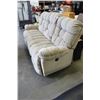Image 2 : NEW BEST FURNITURE MODERN PLUSH BEIGE FABRIC DOUBLE POWER RECLINING SOFA, RETAIL $2899