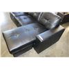 Image 2 : AS NEW HOME ELEGANCE BLACK GEL LEATHER SOFA WITH MOVEABLE CHAISE LOUNGE, MINOR SHIPPING DAMAGE, RETA
