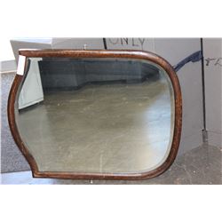 ANTIQUE BEVELLED GLASS WALL MIRROR SHIELD SHAPE