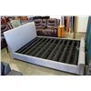 Image 1 : NEW HOME ELEGANCE GREY MODERN PADDED QUEENSIZE PLATFORM LIFT BED FOR UNDER STORAGE, RETAIL $2199