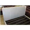 Image 2 : NEW HOME ELEGANCE GREY MODERN PADDED QUEENSIZE PLATFORM LIFT BED FOR UNDER STORAGE, RETAIL $2199