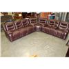 Image 1 : AS NEW BROWN LEATHER RECLINING SOFA AND LOVESEAT WITH CONSOLE AND CORNER WEDGE