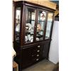 Image 2 : NEW HOME ELEGANCE MODERN 2 PIECE HUTCH DISPLAY CABINET IN MAHOGANY FINISH AND BEVELLED GLASS RETAIL 