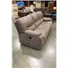 Image 2 : NEW ASHLEY LIGHT BROWN MICROSUEDE POWER RECLINE SOFA, RETAIL $2699