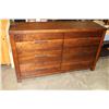 Image 1 : HOME ELEGANCE FLOOR MODEL MODERN 6 DRAWER RUSTIC DARK WOOD FINISH DRESSER WITH BEVELLED FRAMED MIRRO