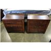 Image 1 : PAIR OF NEW HOME ELEGANCE MODERN RUSTIC DARK WOOD FINISH 3 DRAWER NIGHTSTANDS, SOLID WOOD WITH DOVET