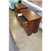 Image 2 : PAIR OF NEW HOME ELEGANCE MODERN RUSTIC DARK WOOD FINISH 3 DRAWER NIGHTSTANDS, SOLID WOOD WITH DOVET