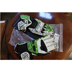 NEW FIVE BRAND HAND MADE ITALIAN MOTORCYCLE RACING GLOVES TRIBAL GREEN SIZE LARGE RETAIL $700