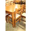 Image 2 : OAK DINING TABLE WITH LEAF AND SIX CHAIRS