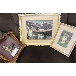 THREE SMALL FRAMED ESTATE PICTURES