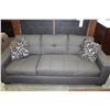 Image 1 : NEW HOME ELEGANCE GREY TUFTED MODERN SQUARE ARM SOFA WITH 2 THROW PILLOWS, MISMATCHED CUSHION, RETAI