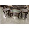 Image 1 : 3-PIECE GLASSTOP COFFEE TABLE SET