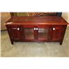 Image 1 : MAHOGANY FINISH MODERN GLASS DOOR ENTERTAINMENT STAND