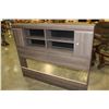 Image 1 : NEW DYNAMIC FURNITURE CYPRESS QUEEN SIZE BOOKCASE HEADBOARD, SHIPPING DAMAGE FROM HANDLES, RETAIL $3