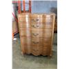Image 1 : FRENCH PROVINCAL 5 DRAWER SERPENTINE HIGHBOY DRESSER