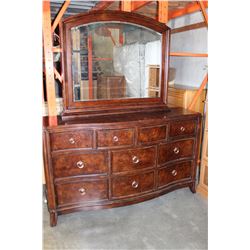 MODERN 10 DRAWER DRESSER AND MIRROR WITH STORAGE