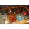 Image 1 : LOT OF COLORED VINTAGE GLASS SERVING BOWLS