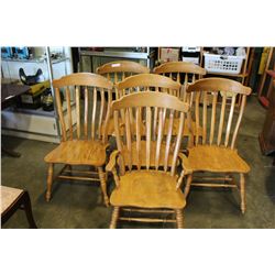 SET OF 6 PINE DINING CHAIRS