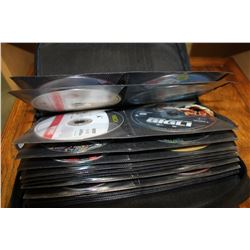 DVD CASE WITH MOVIES AND VIDEO GAMES