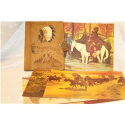 SIX FREDERICK REMINGTON PRINTS AND NATIVE NOTEBOOK